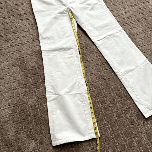 Lilly Pulitzer Corduroy Pants Women Size 10 Stretch Bootcut Off White - Picture 9 of 11
